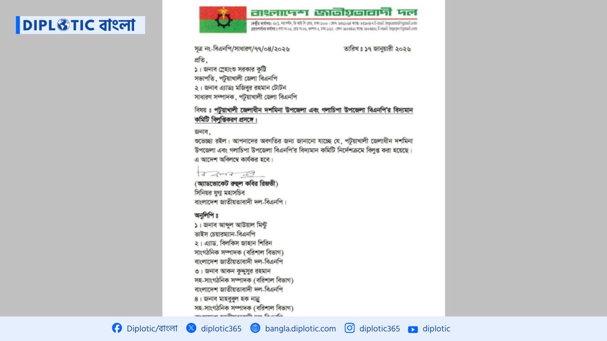 নুরুল হক নুরের আসনে বিএনপির দুই উপজেলা কমিটি বিলুপ্ত