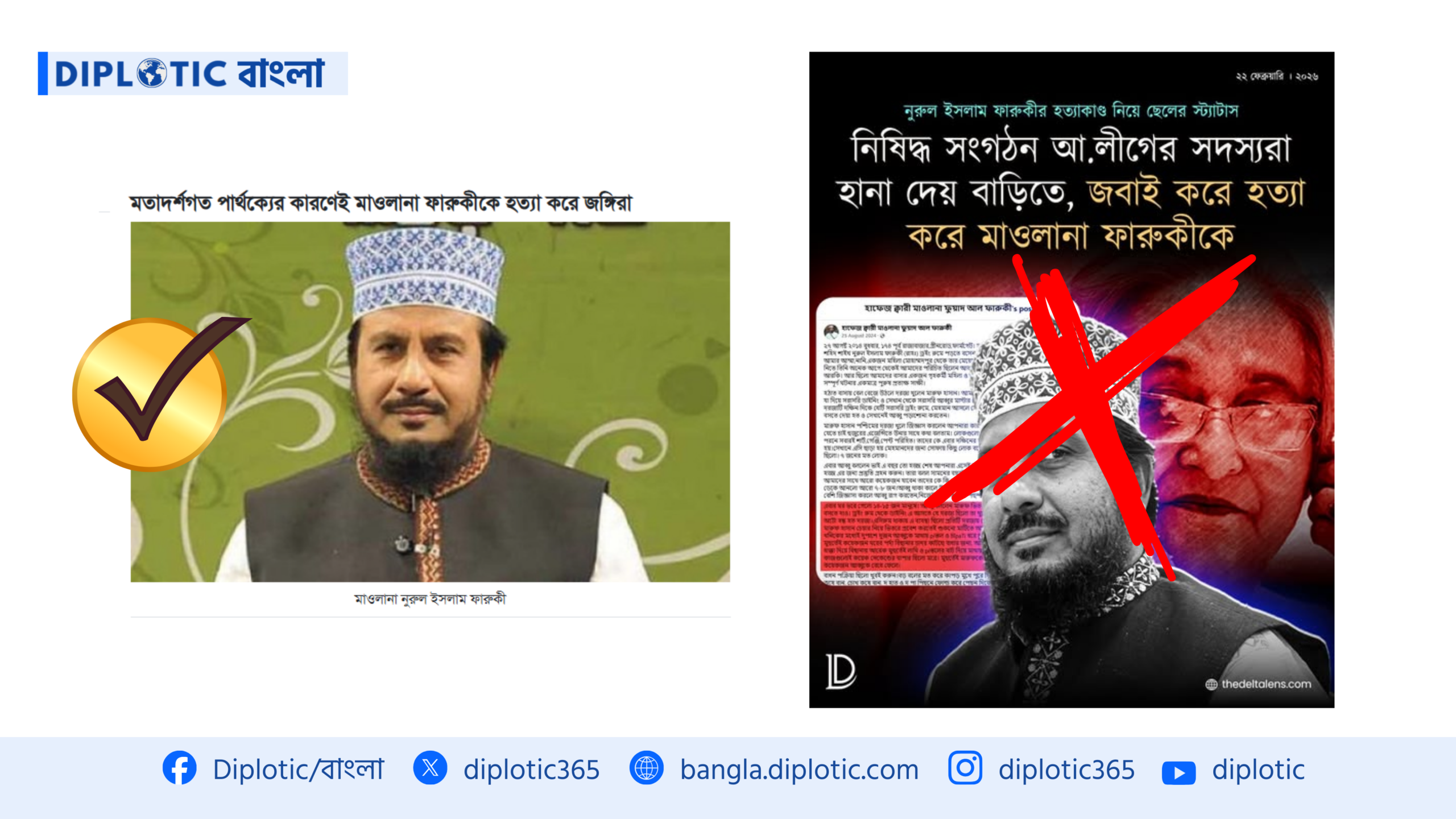 ফ্যাক্ট চেক: আওয়ামী লীগ নয়, মতাদর্শিক কারণেই খুন আল্লামা ফারুকী